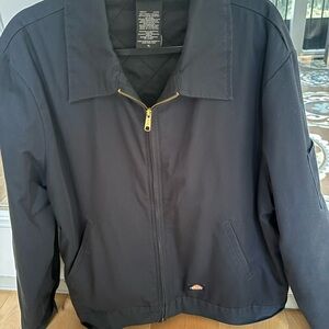 Dickies Men's Black Jacket with Gold Zipper